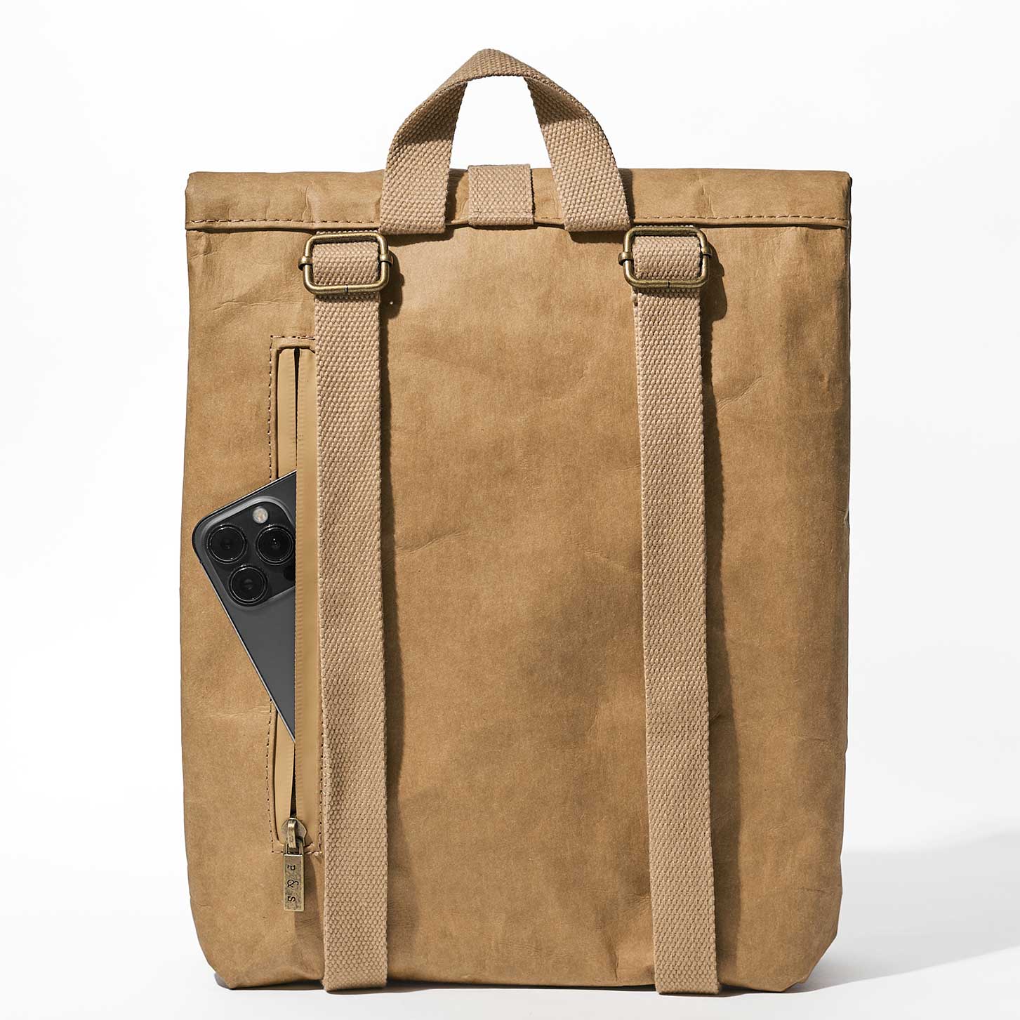 Paper & Sons Rucksack aus Kraftpapier Anti Diebstahl Fach