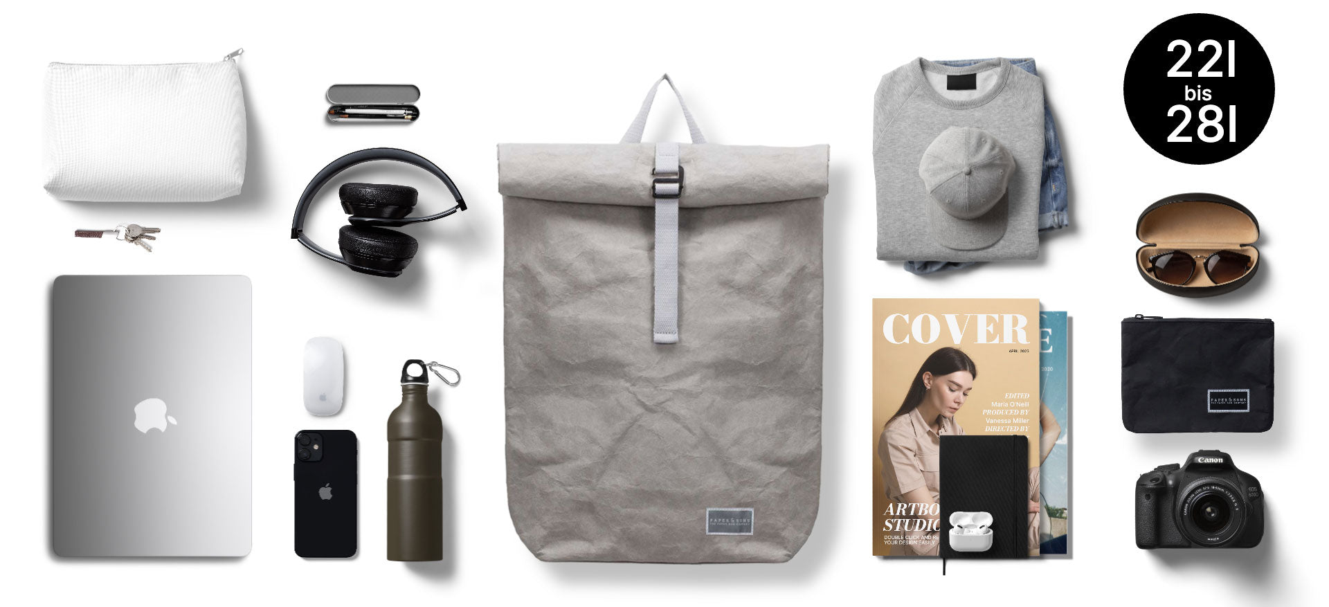 Rolltop Rucksack mit Laptopfach