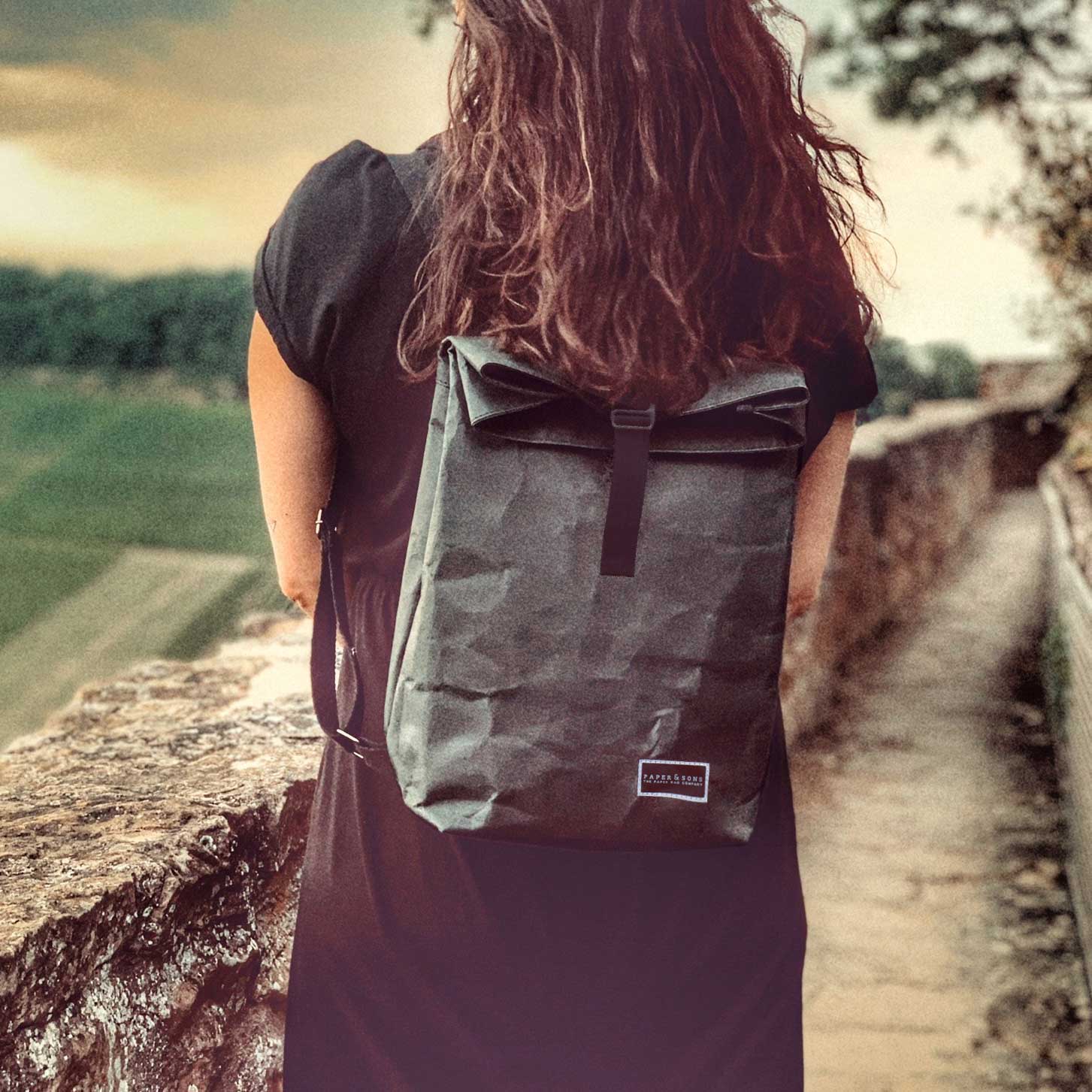 Paper & Sons Rucksack für Damen aus Kraftpapier